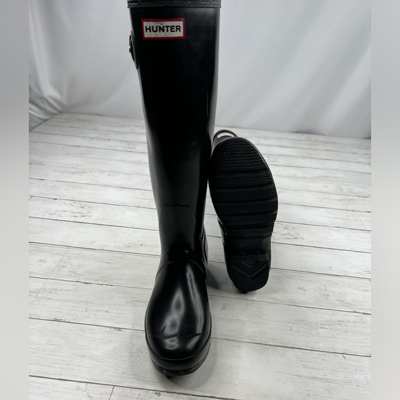 Hunter Original Tall Black Rain Boots Size 9 Women / 8 Men - Picture 6 of 11